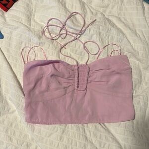 Pink tie tank top